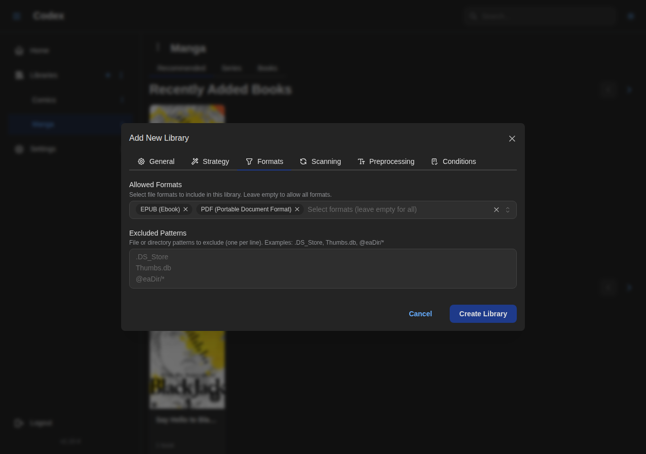 Add Library - Books Formats