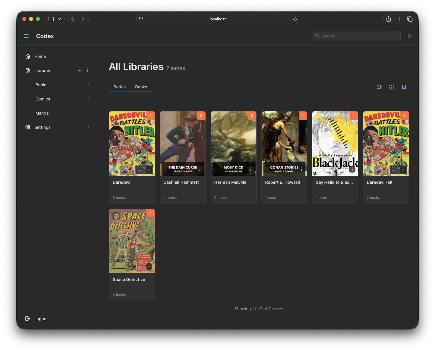 All Libraries - Series View