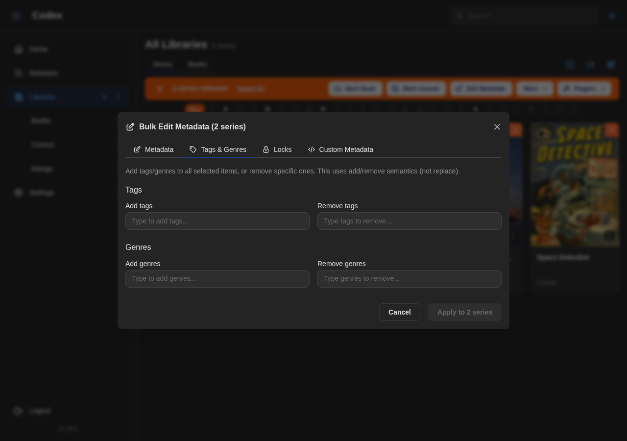 Bulk Metadata, Tags