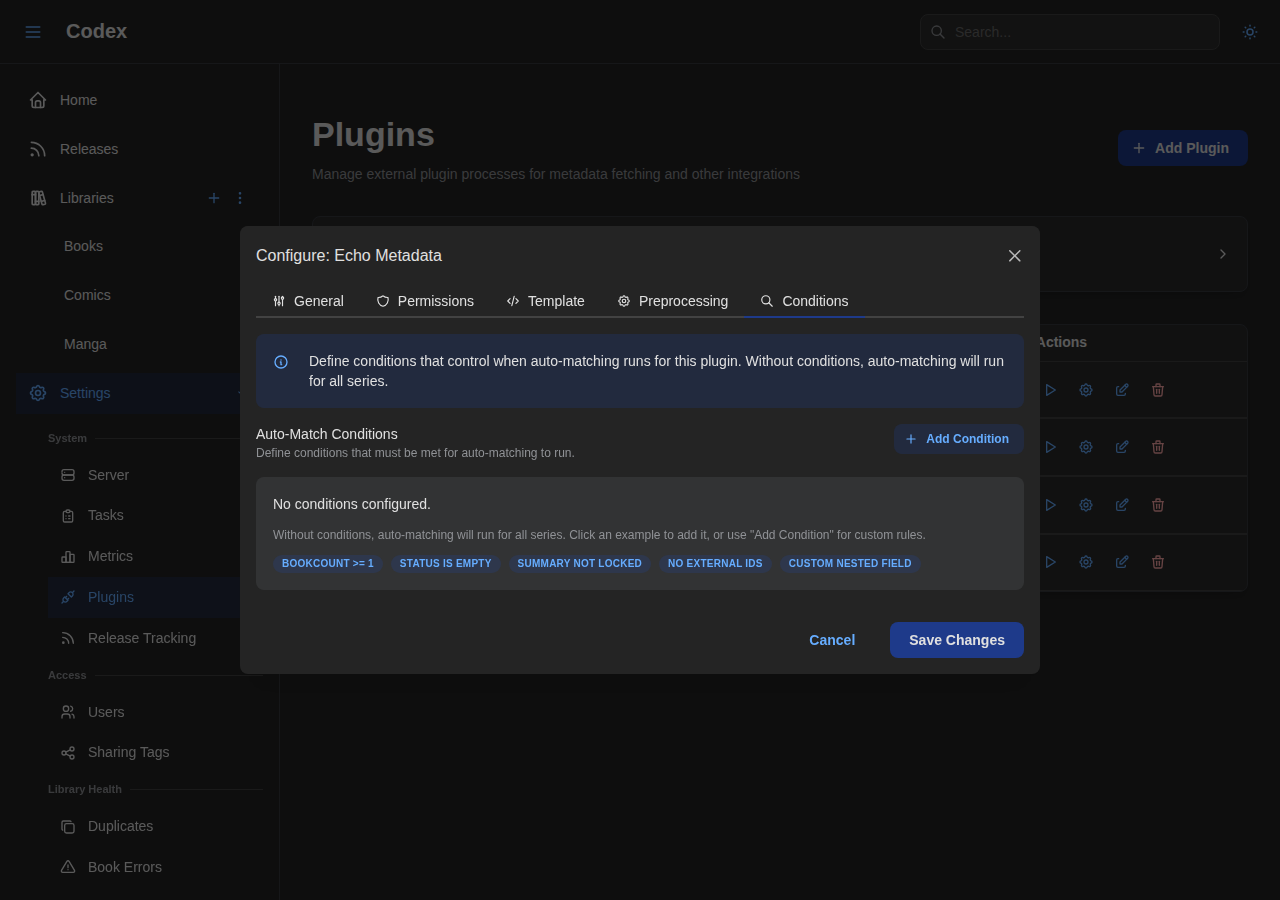 Plugin Auto-Match Conditions