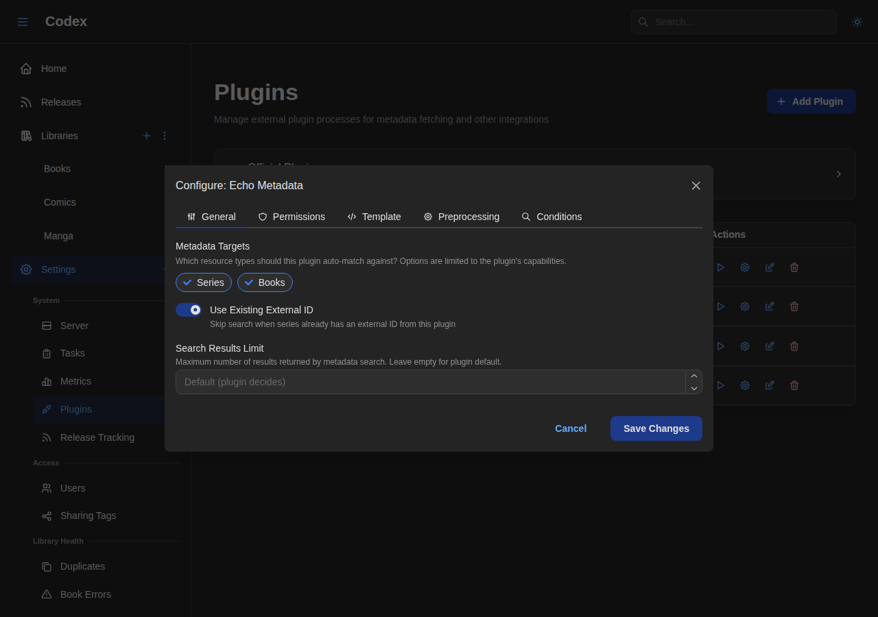 Plugin Config - General