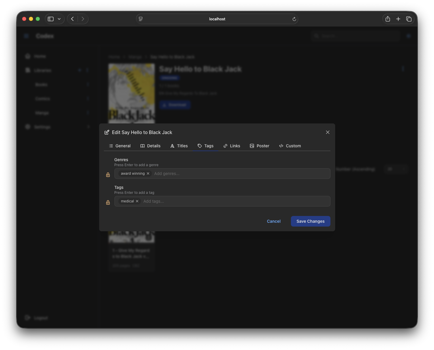 Edit Metadata - Tags
