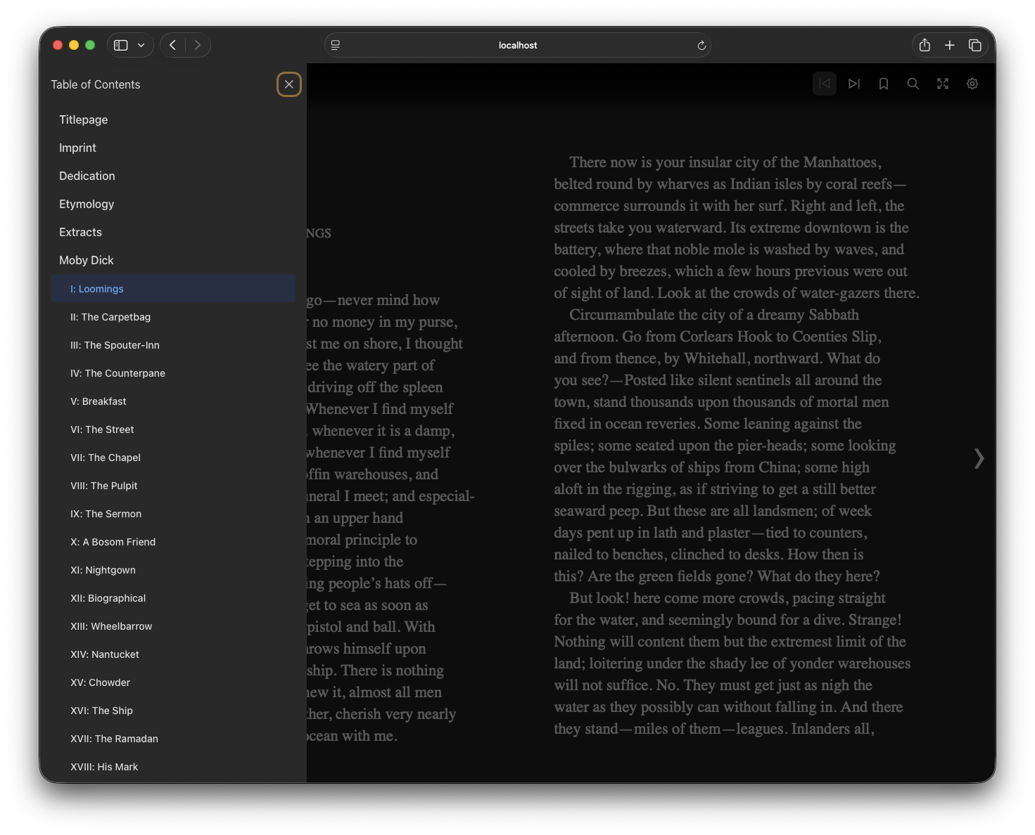 EPUB Table of Contents