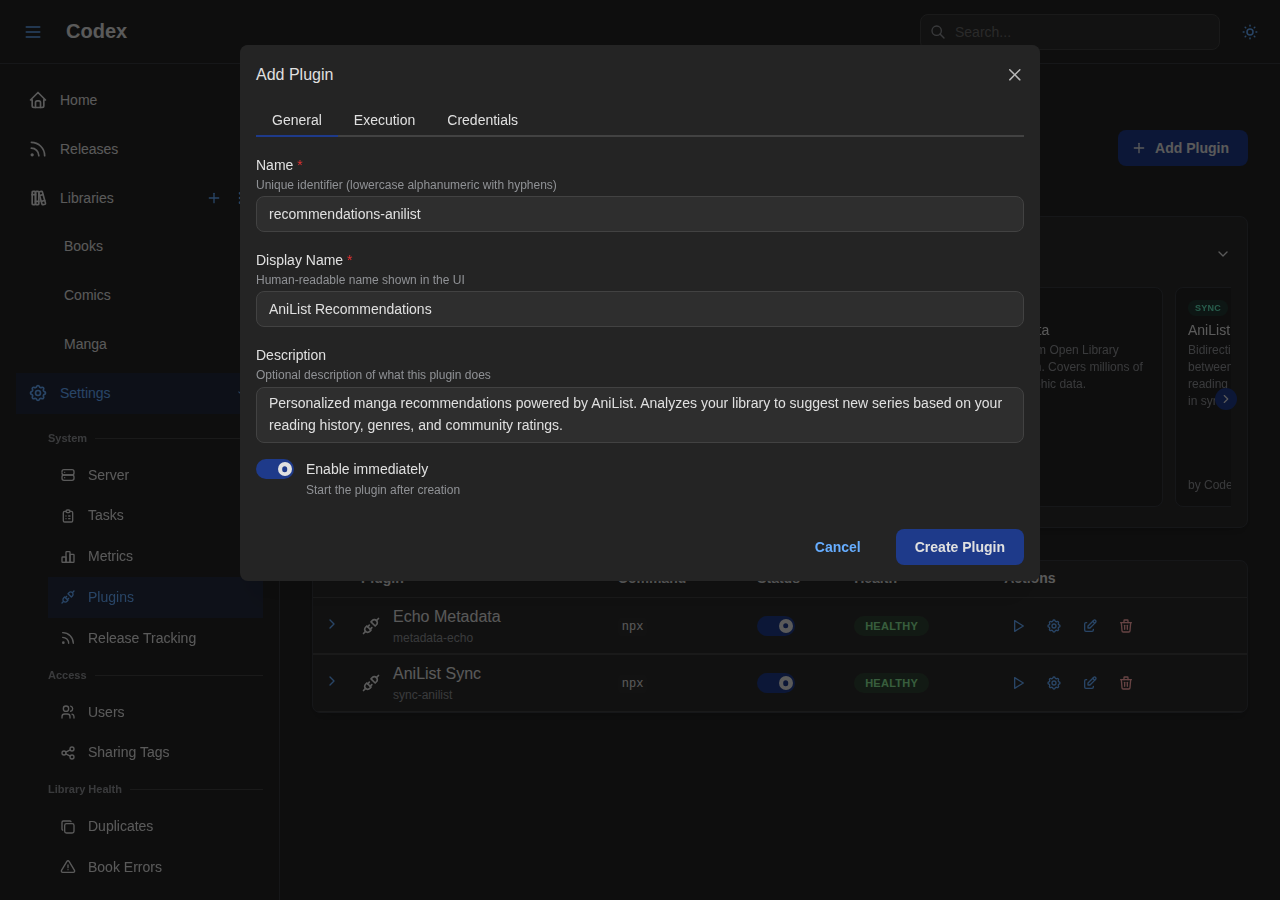 Add AniList Recommendations - General